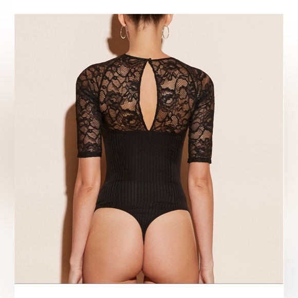 Fleur Du Mal Magnolia Black Lace Bodysuit - Picture 3 of 11
